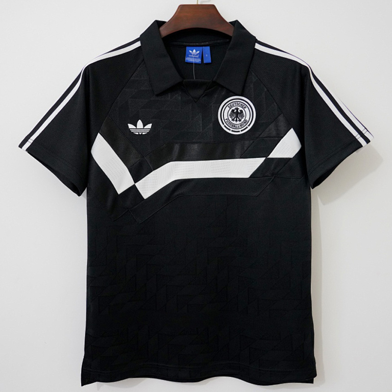 Germania 1988/1990 Germany Black Retro Polo T-Shirt