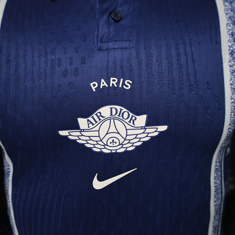 PSG 26/27 PSG x Dior Concept Toile de Jouy Navy Player Polo Shirt 7