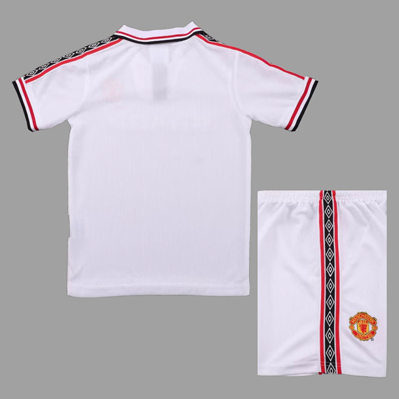 Manchester United 98/99 Manchester United White Kids Retro Size 16-28 2