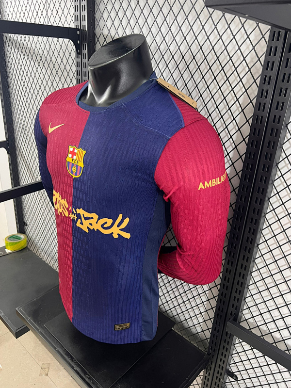 Barcelona 24/25 Barcelona Home Travis Scott Long Sleeve Player Edition 4