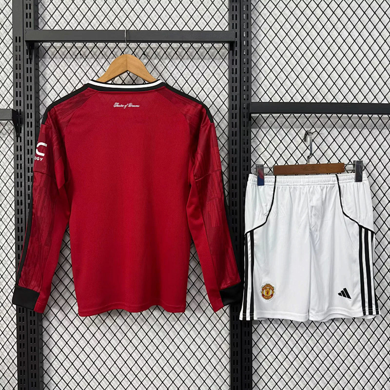 Manchester United 25/26 Manchester United Home Long Sleeve Kids Size 16-28 2