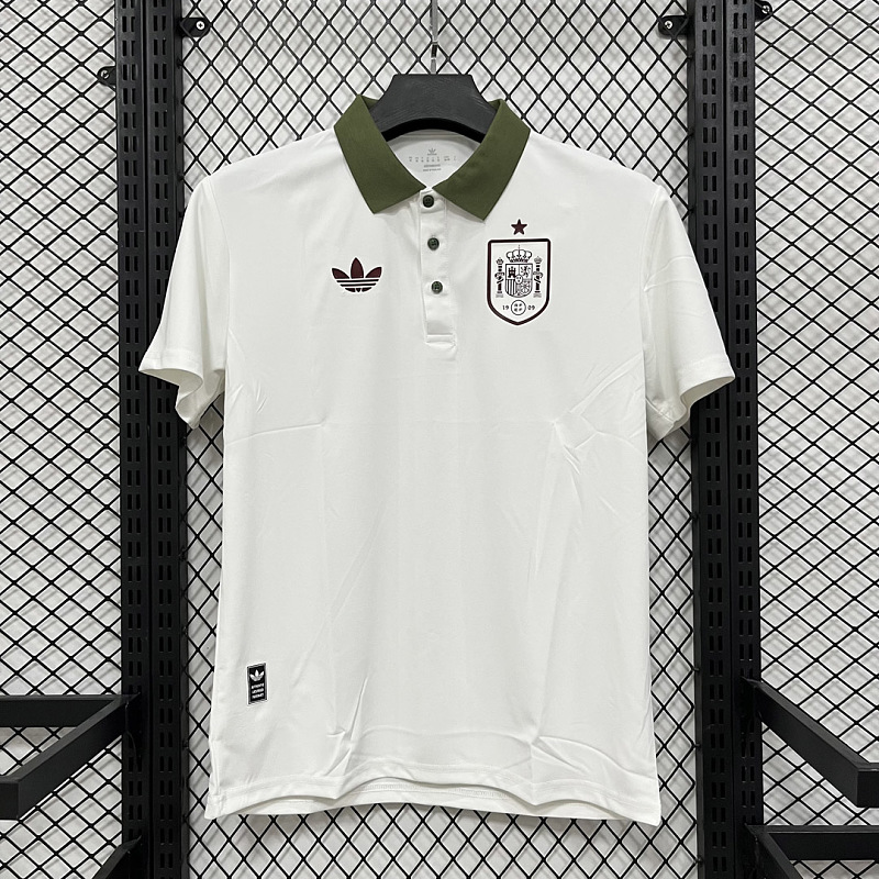 Spagna Spain White Dark Green Red Polo