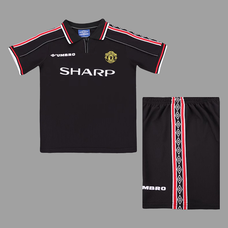 Manchester United 98/99 Manchester United Black Kids Retro Size 16-28