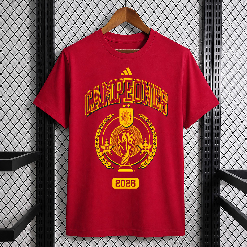 Spagna Spain Somos Campeones Cotton Red T-Shirt