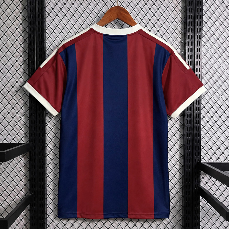Bayern Munich 26/27 Bayern Munich Trefoil Retro Inspired Red Blue Short Sleeve Sweatshirt 8