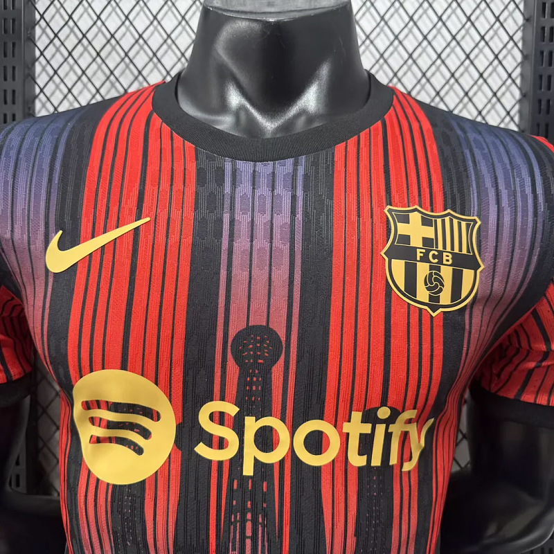 Barcelona 25/26 Barcelona Special Player Black Red Blue Gradient Stripes 3