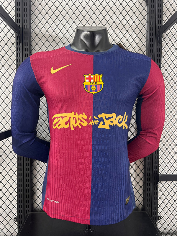 Barcelona 24/25 Barcelona Home Travis Scott Long Sleeve Player Edition 2