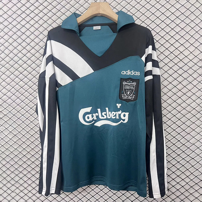 Liverpool 95/96 Liverpool Green Lapel Collar Sweatshirt