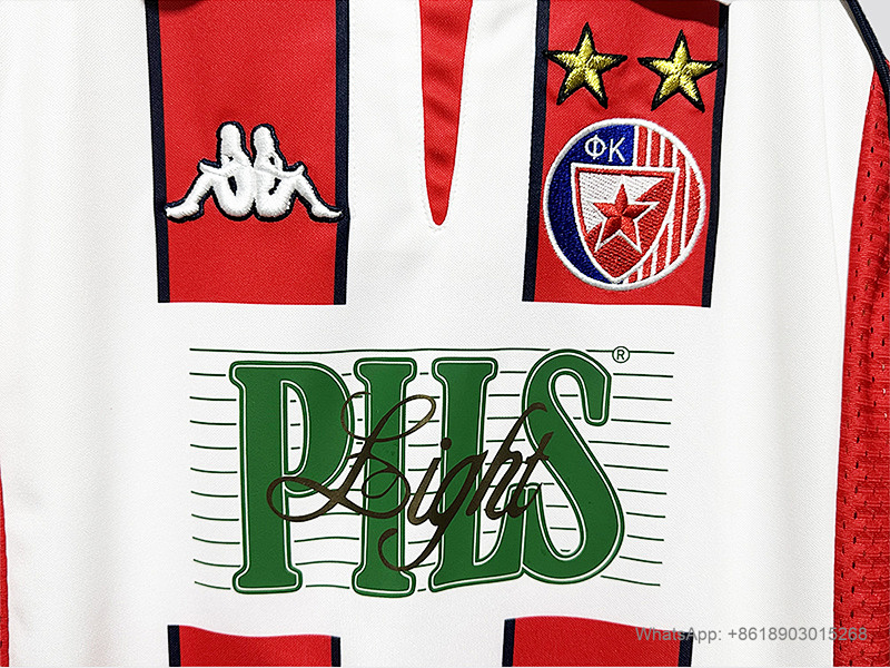 Red Star 99/01 Red Star Belgrade home long sleeve retro size S-2XL 7