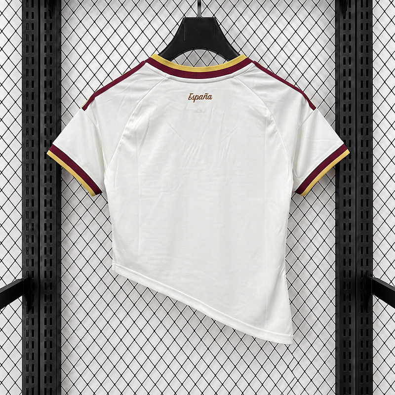 Spagna Spain Away 2 Stars Women Asymmetric Hem Crop Jersey 2