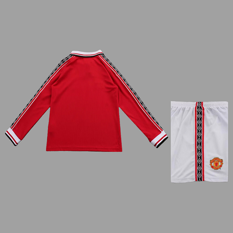Manchester United 98/99 Manchester United Home Kids Long Sleeve Retro Size 16-28 8