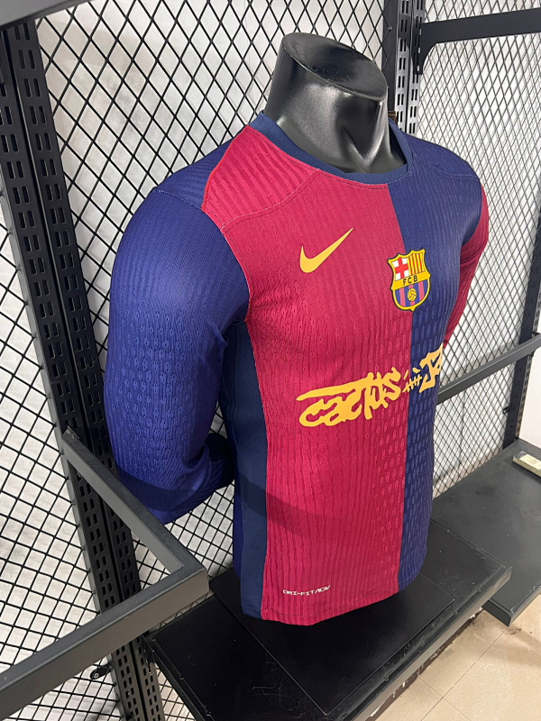 Barcelona 24/25 Barcelona Home Travis Scott Long Sleeve Player Edition 6
