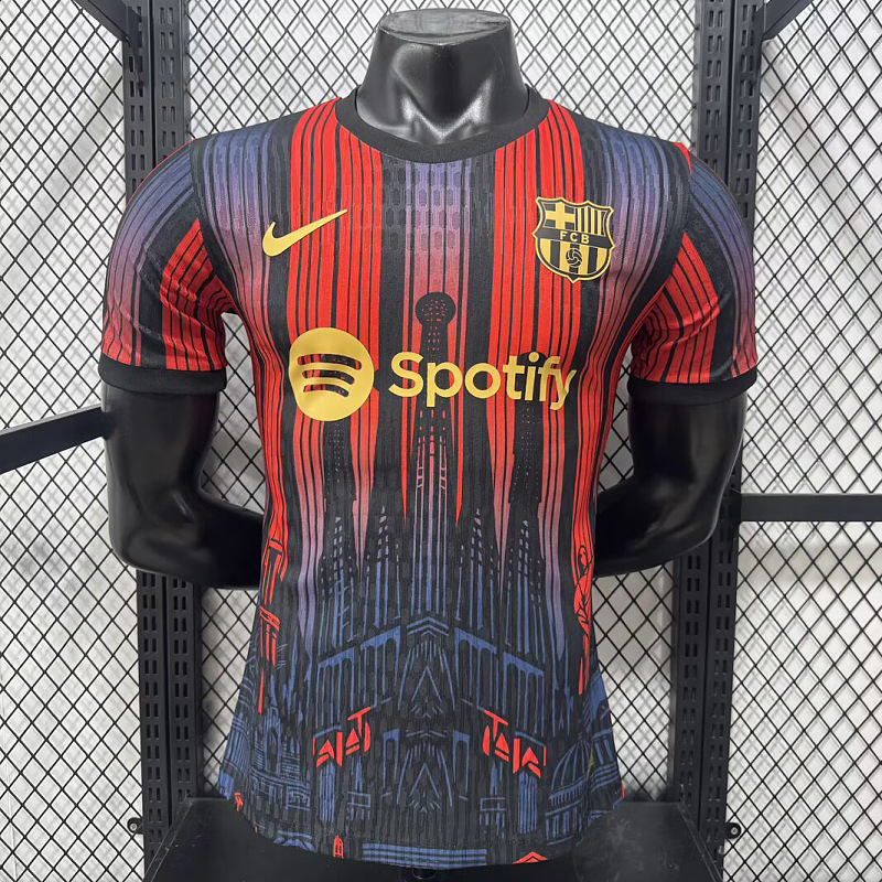 Barcelona 25/26 Barcelona Special Player Black Red Blue Gradient Stripes