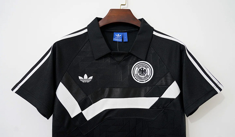 Germania 1988/1990 Germany Black Retro Polo T-Shirt 10