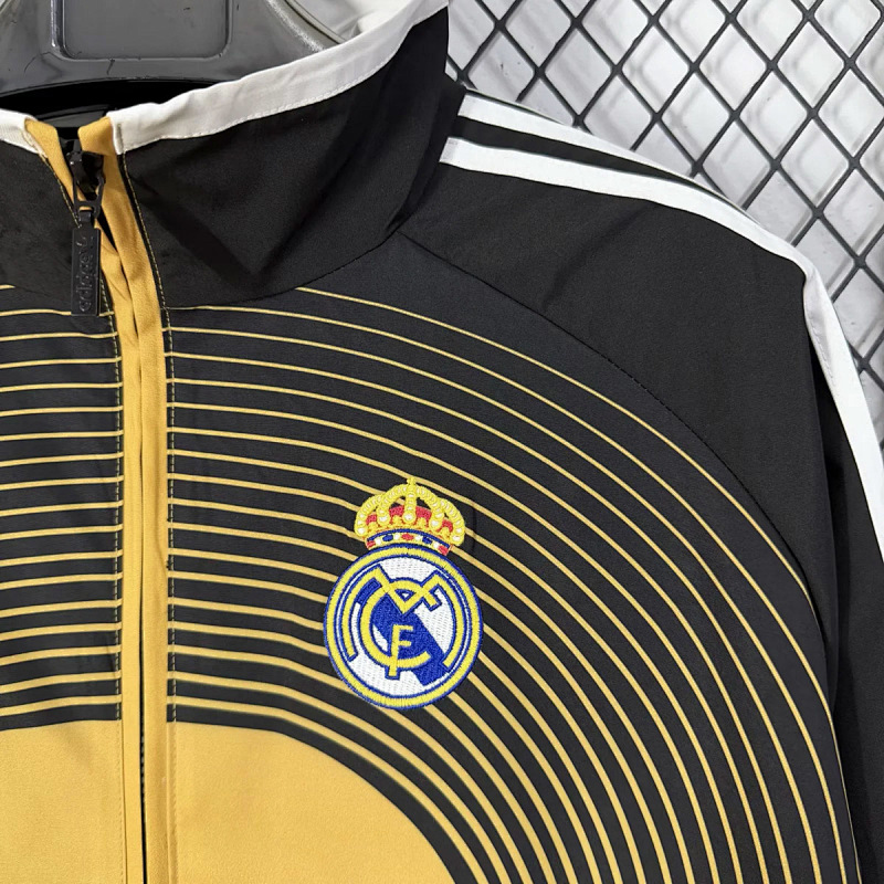 Real Madrid Real Madrid Black Yellow Tracking Jacket 3