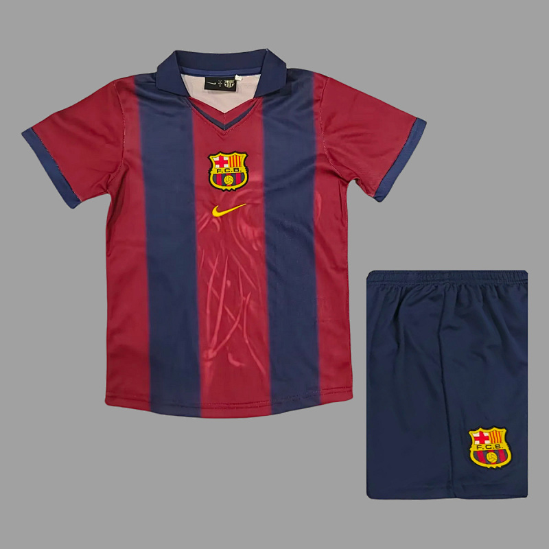 Barcelona 00/01 Barcelona Home Travis Scott Remark Kids Size 16-28