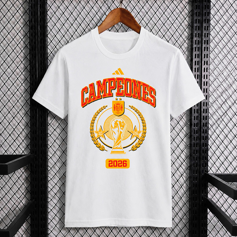 Spagna Spain Campeones Cotton White T-Shirt