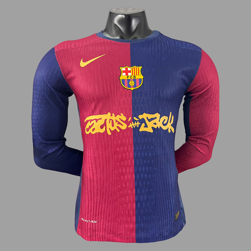 Barcelona 24/25 Barcelona Home Travis Scott Long Sleeve Player Edition