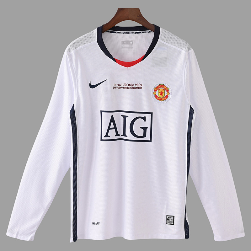 Manchester Champions 08/09 Manchester Away Champions League Final Long Sleeve Retro