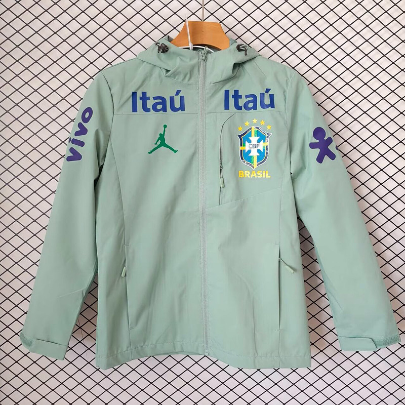 Brasile Brazil Light Green Windbreaker Jacket