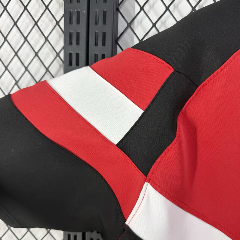 Milan 26/27 AC Milan Retro Inspired Red Black Short Sleeve Sweatshirt 4