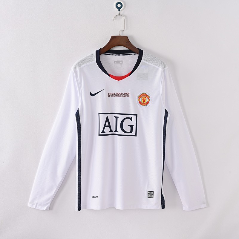 Manchester Champions 08/09 Manchester Away Champions League Final Long Sleeve Retro 9