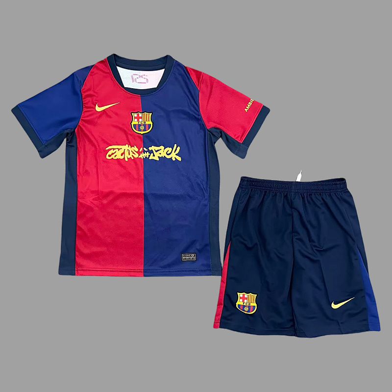 Barcelona 24/25 Barcelona Home Travis Scott Edition Kids Size 16-28