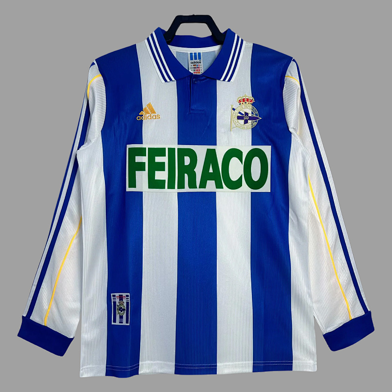 La Coruna 99/00 La Coruna Home Long Sleeve Retro