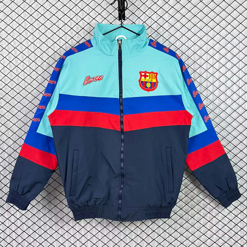 Barcelona 91/92 Barcelona Green Blue Windbreaker