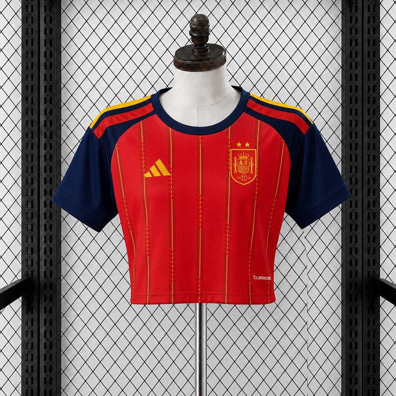 Spagna Spain Home 2 Stars Women Crop Jersey