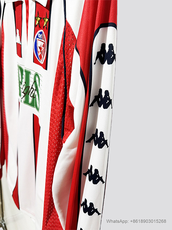 Red Star 99/01 Red Star Belgrade home long sleeve retro size S-2XL 2