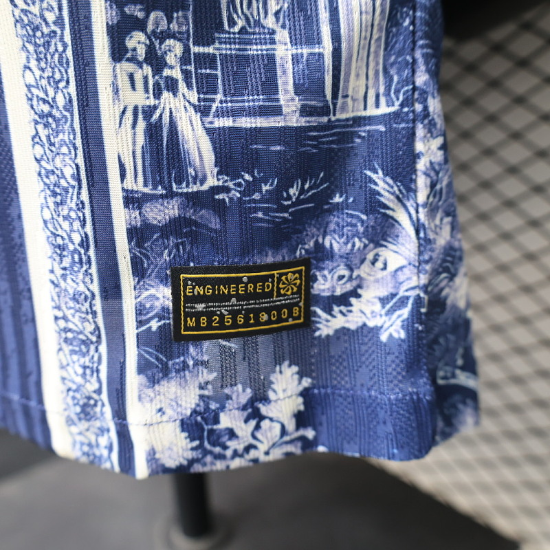 PSG 26/27 PSG x Dior Concept Toile de Jouy Navy Player Polo Shirt 3
