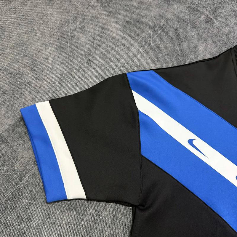 Inter 26/27 Inter Milan Retro Inspired Black Blue Short Sleeve Sweatshirt 2