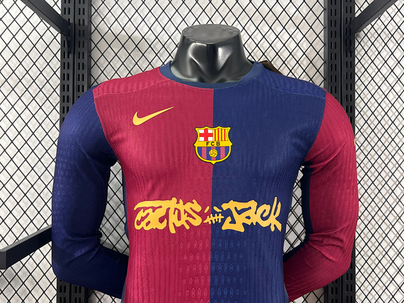 Barcelona 24/25 Barcelona Home Travis Scott Long Sleeve Player Edition 3