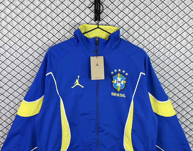 Brasile Brazil Blue Yellow Windbreaker 2