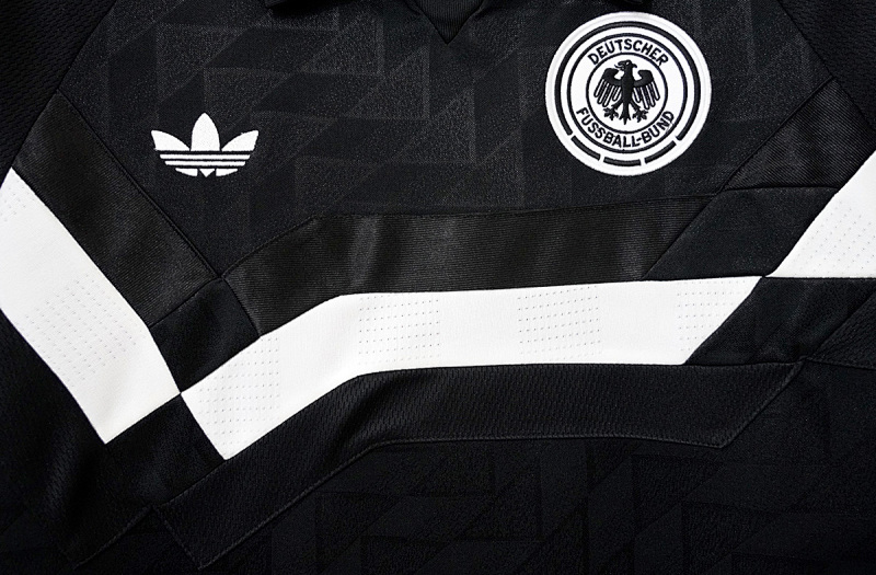 Germania 1988/1990 Germany Black Retro Polo T-Shirt 3