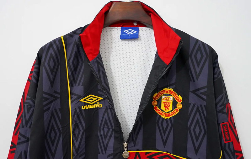 Manchester United 93/95 Manchester United Black Red Windbreaker 3