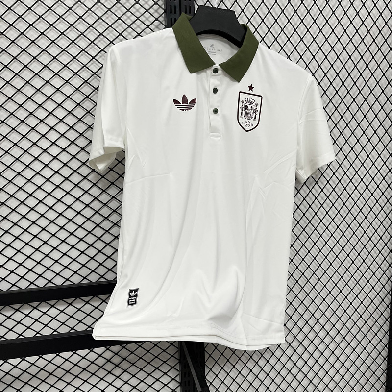 Spagna Spain White Dark Green Red Polo 10