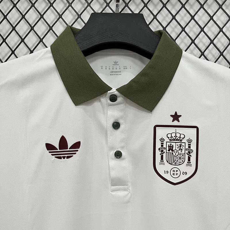 Spagna Spain White Dark Green Red Polo 4