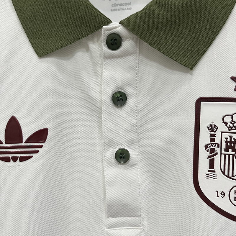 Spagna Spain White Dark Green Red Polo 7