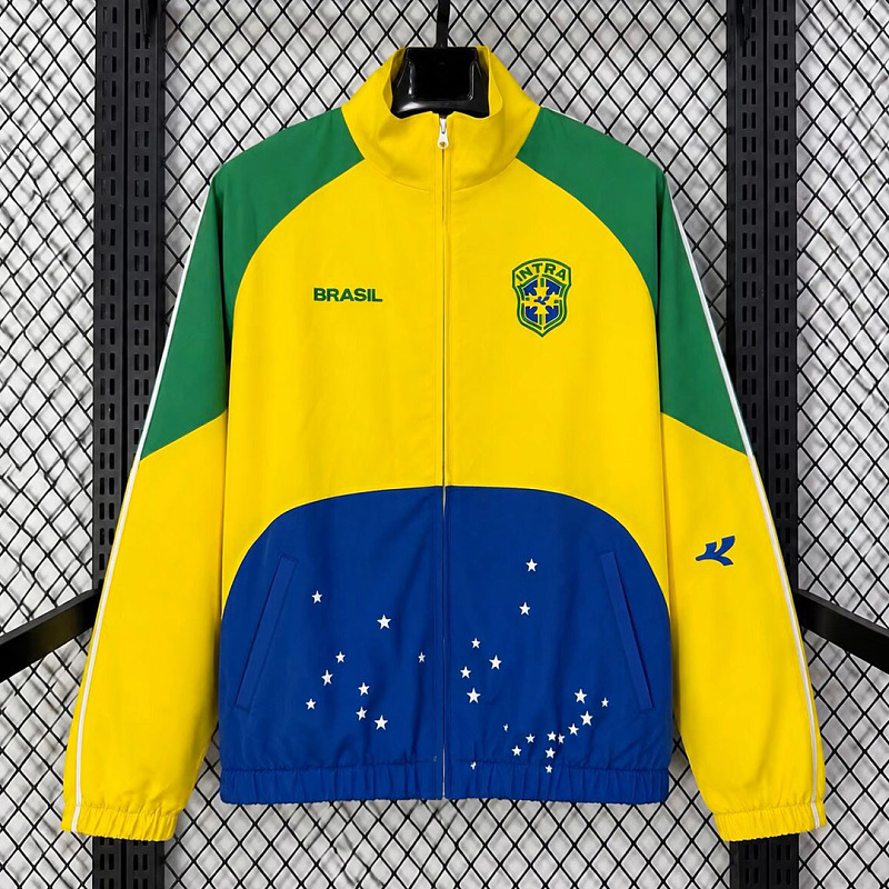 Brasile Brazil World Cup Yellow Green Blue Windbreaker