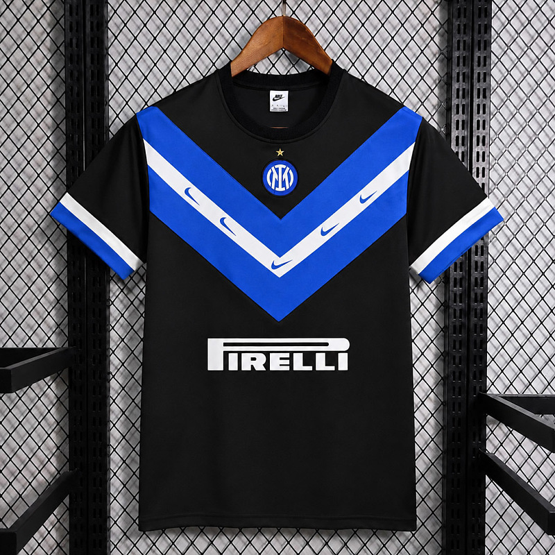 Inter 26/27 Inter Milan Retro Inspired Black Blue Short Sleeve Sweatshirt