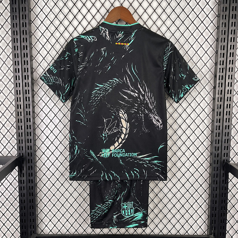 Barcelona 26/27 Barcelona Special Edition Black Dragon Kids Size 16-28 2