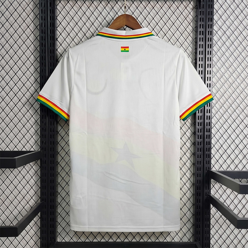 Nazionale Ghana White National Flag Diagonal Polo Shirt 2