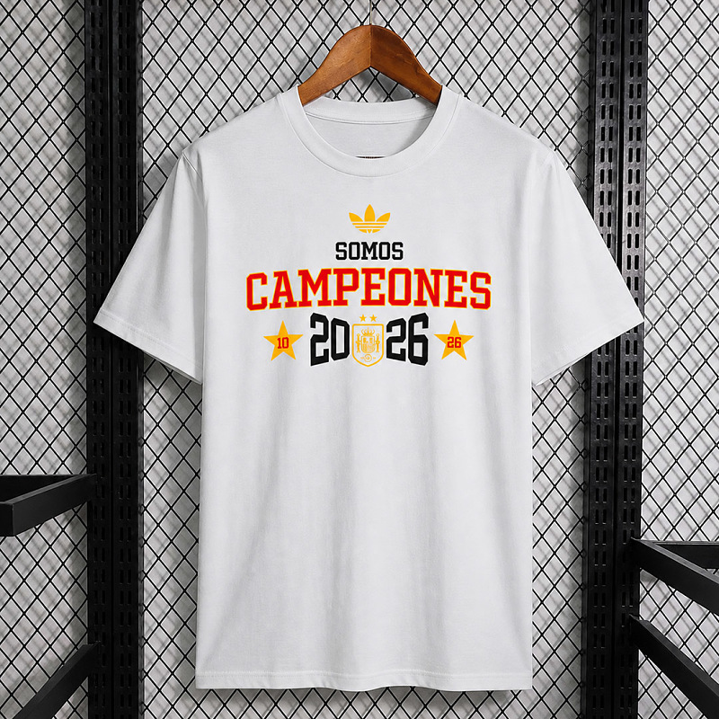 Spagna Spain Somos Campeones Cotton White T-Shirt