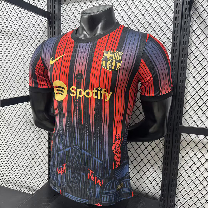 Barcelona 25/26 Barcelona Special Player Black Red Blue Gradient Stripes 7