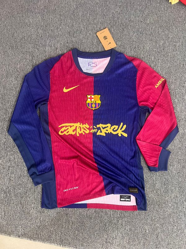 Barcelona 24/25 Barcelona Home Travis Scott Long Sleeve Player Edition 7