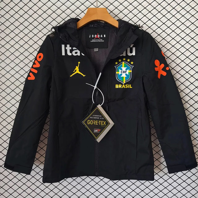 Brasile Brazil Black Windbreaker Jacket 6