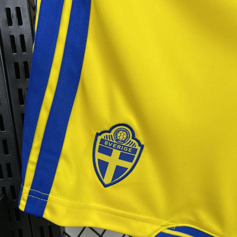 Nazionale Sweden Yellow Soccer Shorts 3
