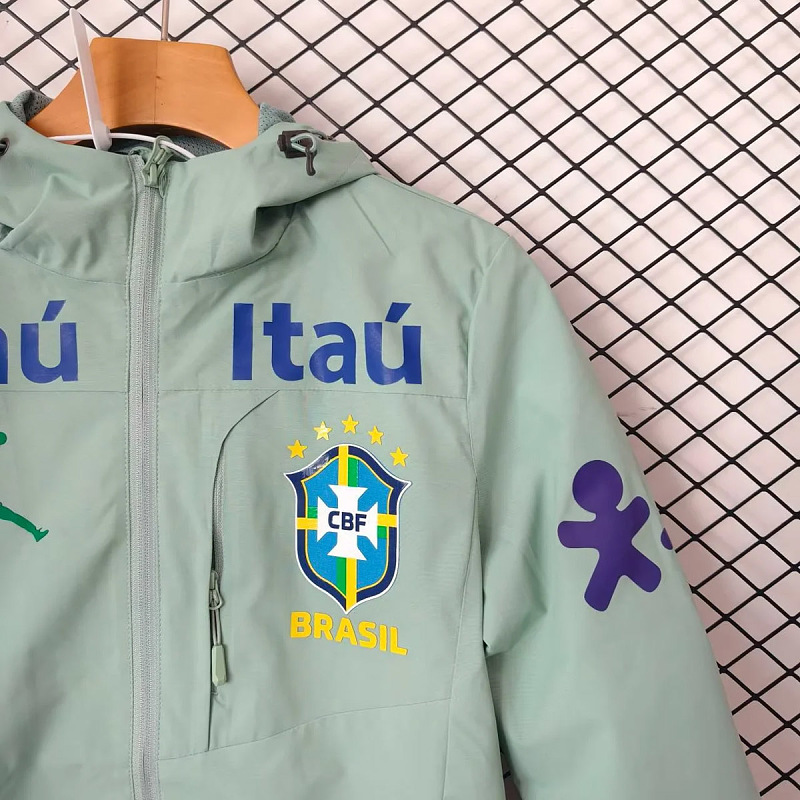 Brasile Brazil Light Green Windbreaker Jacket 7